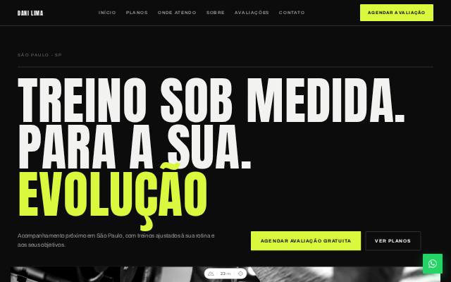 Modelo Brutalista Dark, versão computador