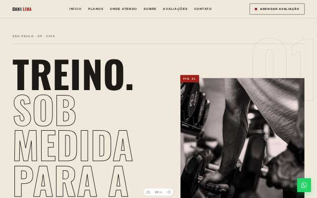 Modelo Brutalista Editorial, versão computador