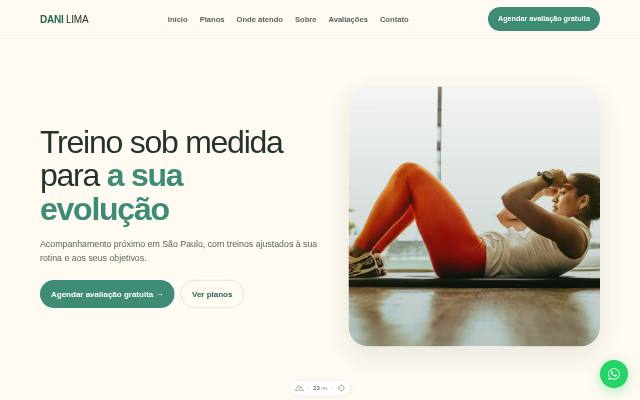 Modelo Wellness Verde, versão computador
