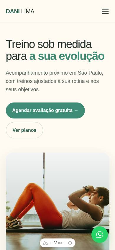 Modelo Wellness Verde, versão celular